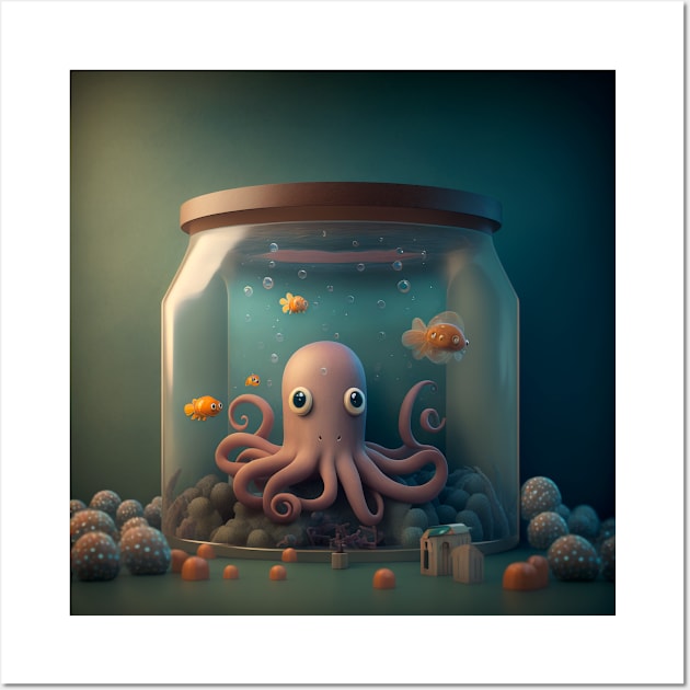 Baby Octopus Wall Art by Buff Geeks Art